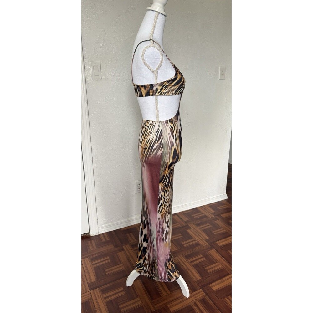 Shein Women’s Multicolor Cut Out Animal Print Maxi Dress Size XS Very Stretchy - Picture 10 of 11